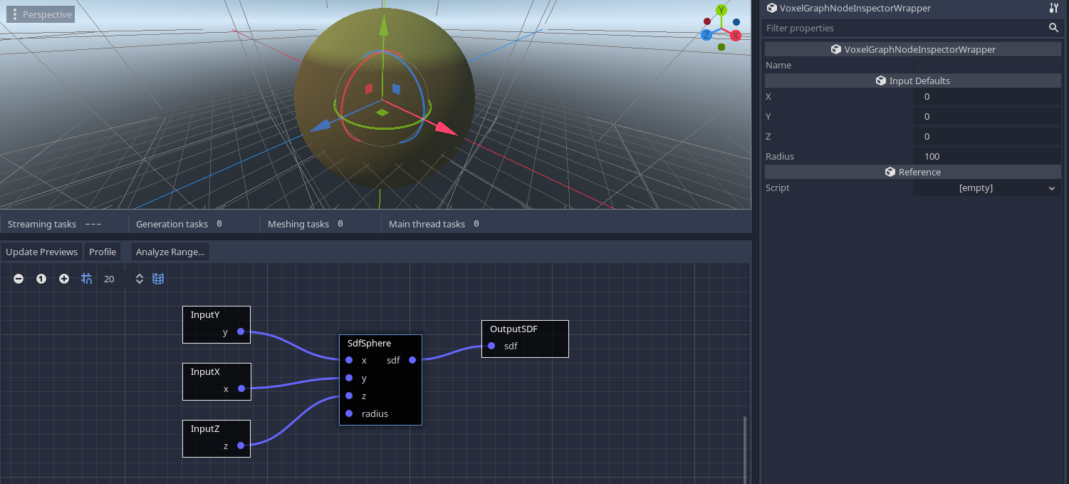 Voxel graph sdf sphere node